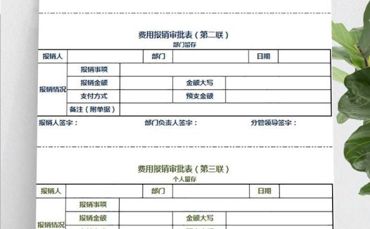 多联费用报销审批表Excel模板