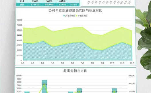 绿色风公司年度差旅费报销财务分析报告表
