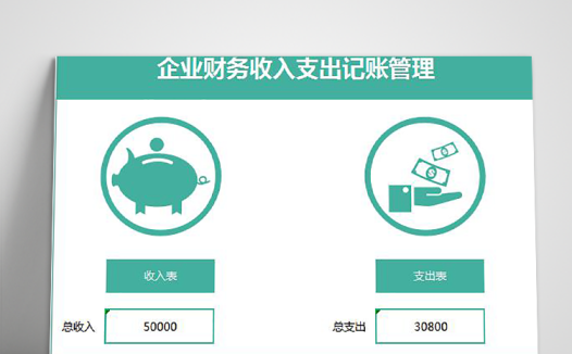 绿色财务收入支出记账管理模板
