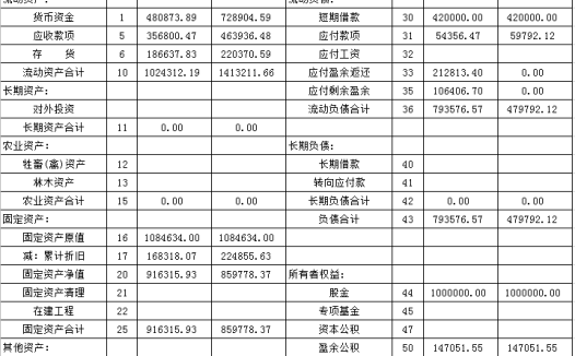 资产负债表excel模板