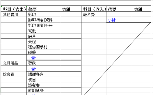 大学学会财务表excel模板
