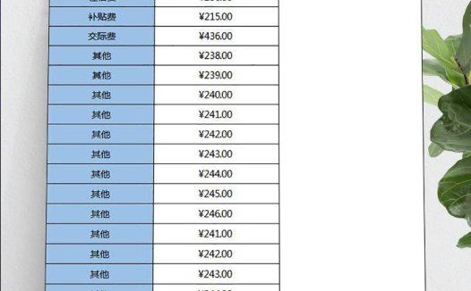 蓝色风外勤报销详情单Excel模板