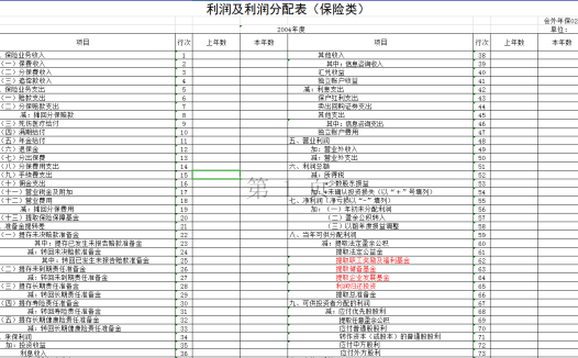 保险类外商投资企业会计报表Excel模板