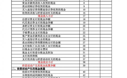 金融现金流量表Excel模板