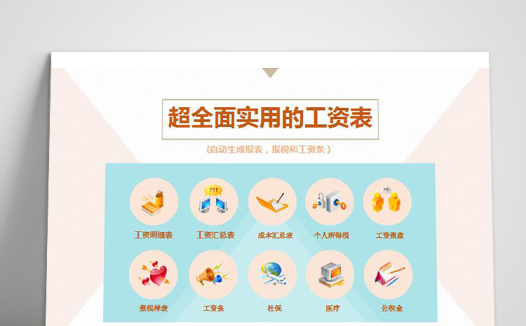 超全面实用的工资表格模板