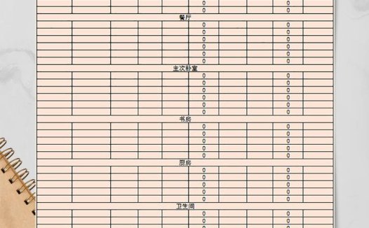 家装房屋预算表