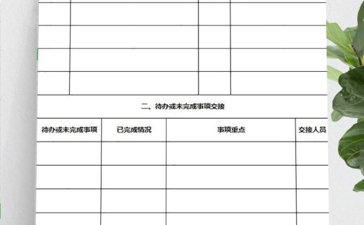 暗黄系离职工作交接表