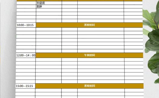 精美风格年会流程安排表模板