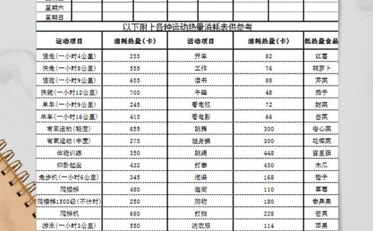 周体能健身计划
