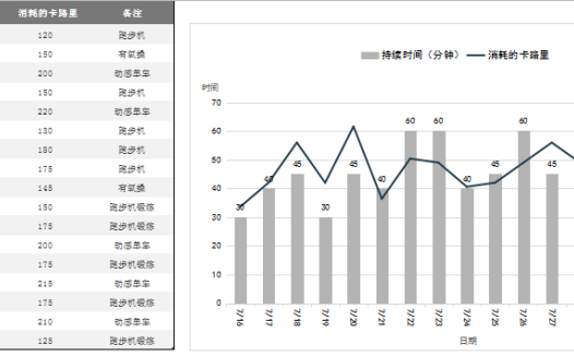 锻炼记录表excel模板