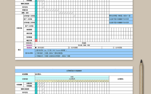 公司项目设计计划进度表