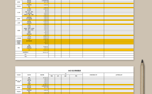 公司日常预算表