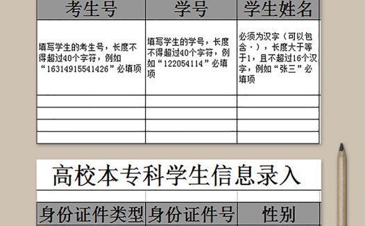 高校本专科学生信息录入