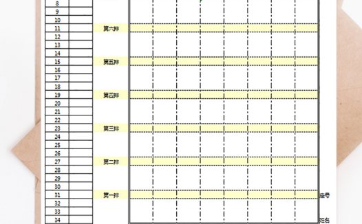 黄色简约班级教室座位表