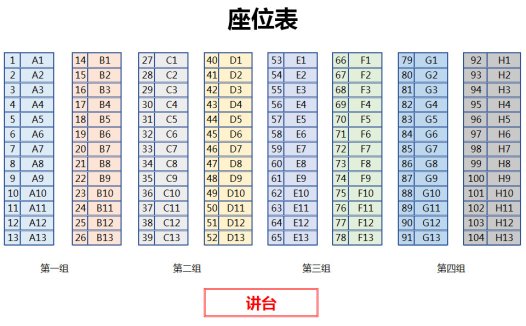 多彩矩阵座位表