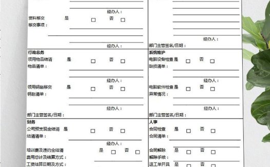 公司员工辞职离职审批表excel模板