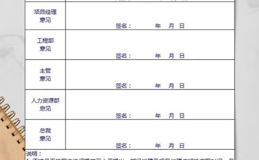公司员工辞职审批表