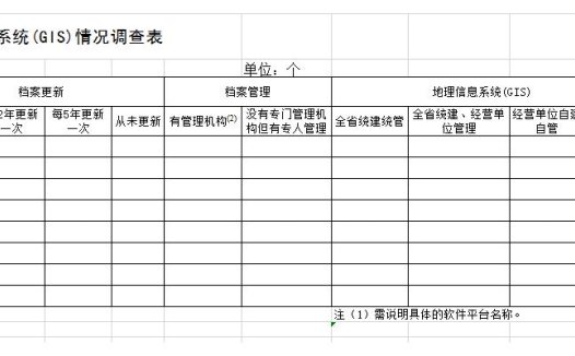 森林资源档案及GIS情况调查表excel模板