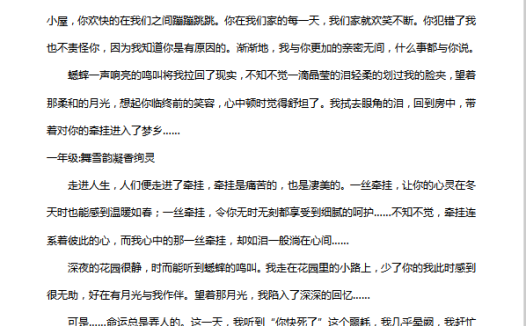 小学语文作文:我心中的那一丝牵挂