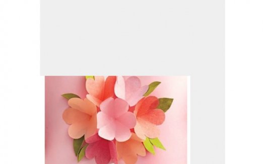 小清新立体花朵贺卡