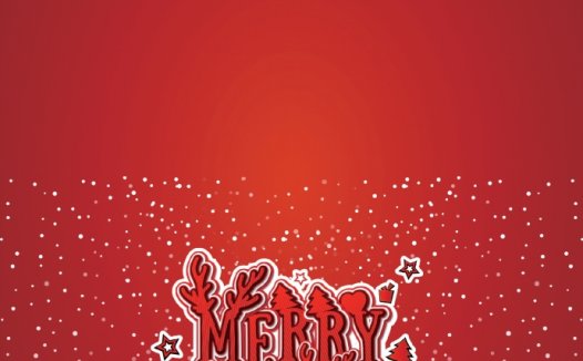 红色可爱风格小城镇圣诞贺卡