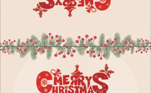 小清新淡黄色圣诞元素贺卡