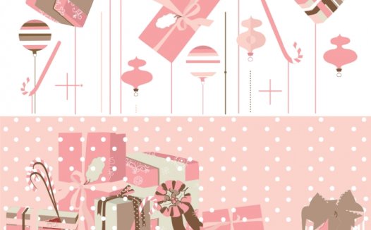 小清新粉色风格圣诞贺卡