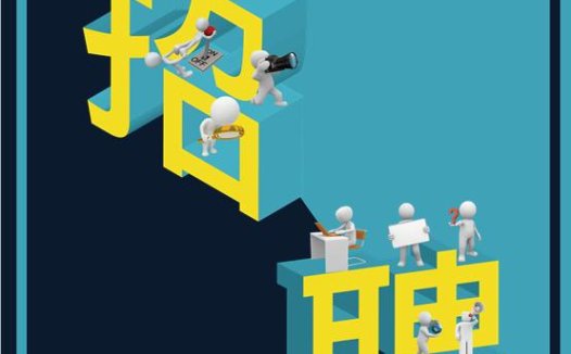 立体字招聘海报