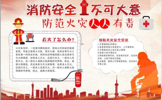 简约通用消防安全知识宣传小报