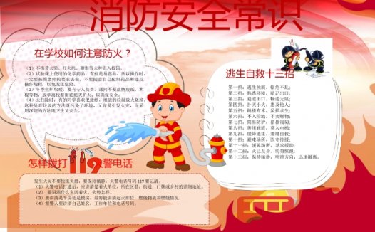 精美红色消防安全常识手抄报