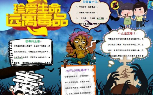 万圣节风格精美禁毒手抄报