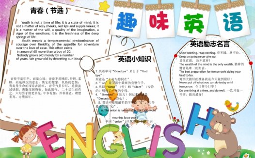 简约风趣味英语手抄报wps