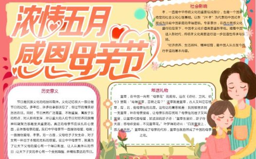 卡通母亲节手抄报