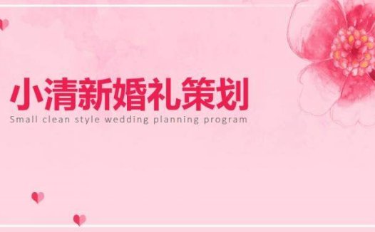 粉色小清新婚庆公司婚礼策划方案PPT模板