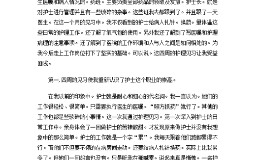 见习护理个人总结范文