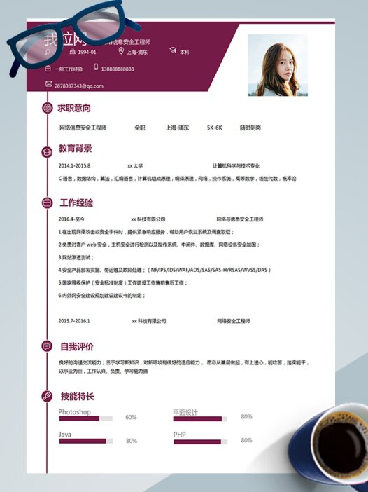 红色大气计算机网络工程师简历