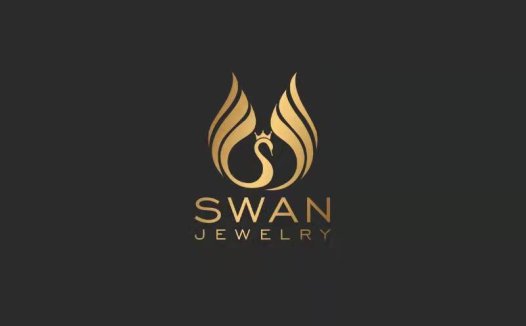 优雅天鹅标志设计:奢华珠宝品牌logo设计