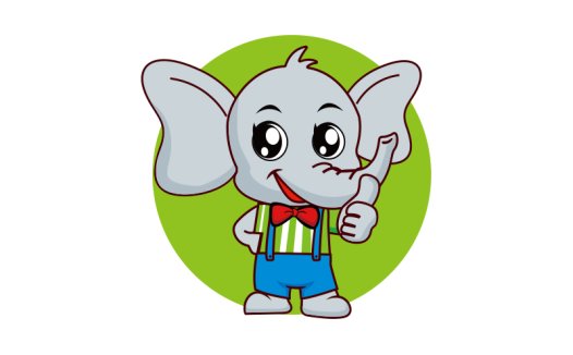 可爱大象卡通logo设计
