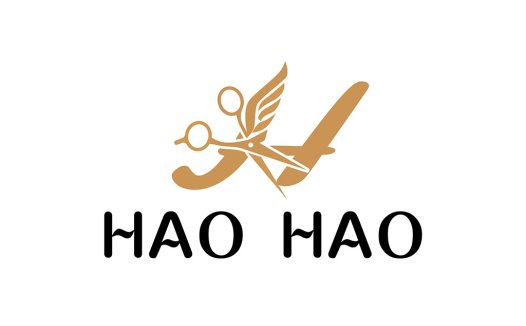 优雅剪刀与翅膀logo设计
