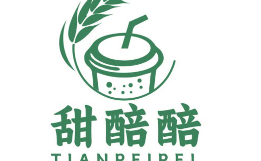 绿色麦穗与米粒logo设计