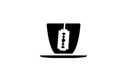 剃须刀咖啡杯logo设计