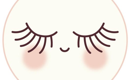 可爱闭眼卡通形象logo设计