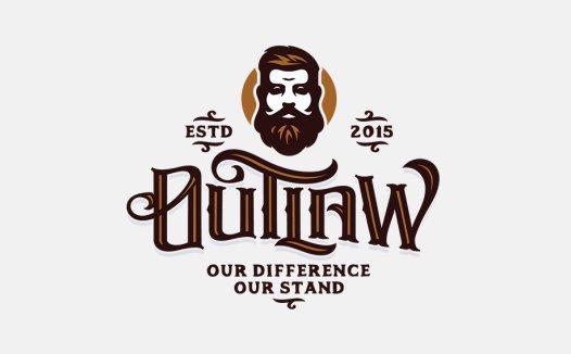 复古风格的'Outlaw'品牌logo设计
