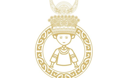 传统服饰主题的优雅logo设计