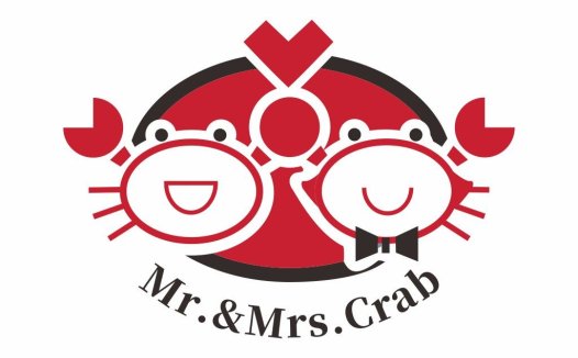 可爱螃蟹情侣logo设计