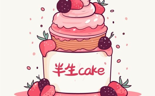 蛋糕插画风格logo设计