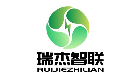 绿色渐变圆环雷电logo设计