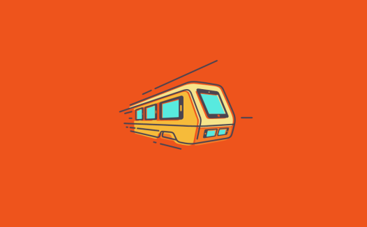 现代橙色电车logo设计