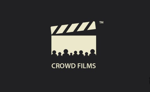 电影剪辑板与人群logo设计