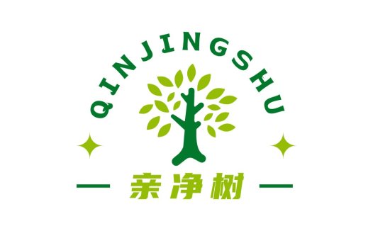 QINJINGSHU logo设计:清新自然的绿色品牌标识